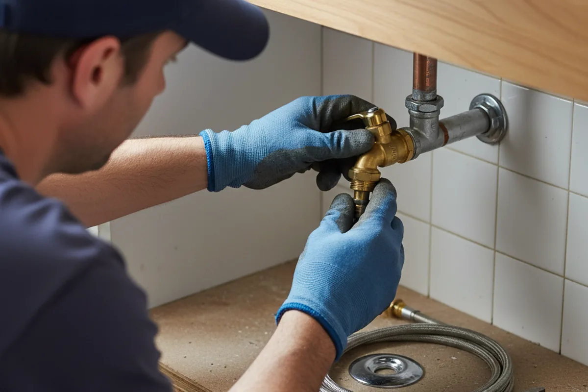 Shutoff valve and fitting work during Burst Pipe Repair in Lawrence